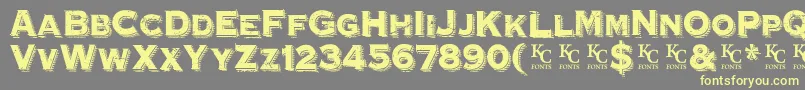 HoovervilleDemo-fontti – keltaiset fontit harmaalla taustalla