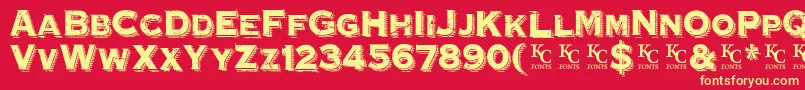 HoovervilleDemo Font – Yellow Fonts on Red Background