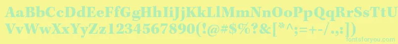 KeplerstdBlackcapt Font – Green Fonts on Yellow Background