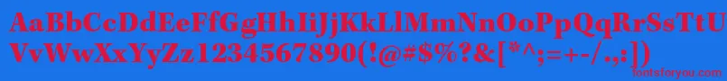 KeplerstdBlackcapt Font – Red Fonts on Blue Background