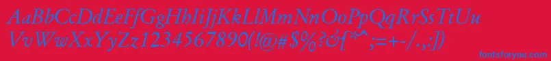 AlexanderRegular Font – Blue Fonts on Red Background