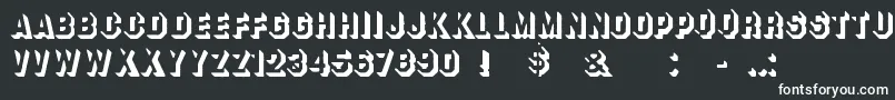 OdeonDrop-fontti – valkoiset fontit mustalla taustalla