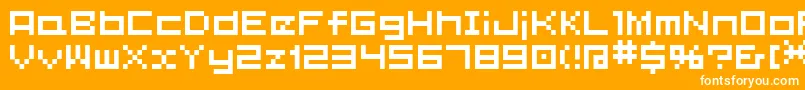 BmPlainA7 Font – White Fonts on Orange Background