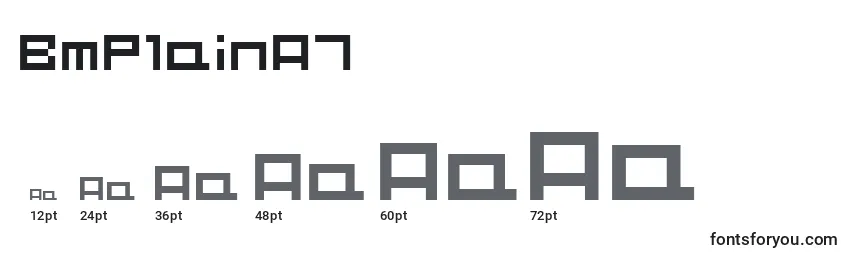 BmPlainA7 Font Sizes