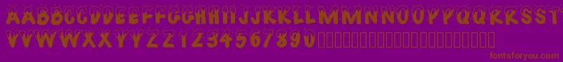 Pwhappychristmas Font – Brown Fonts on Purple Background