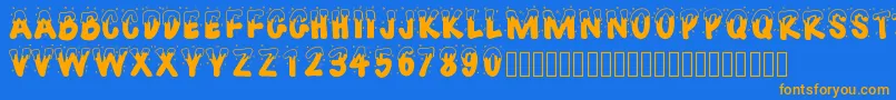 Pwhappychristmas Font – Orange Fonts on Blue Background