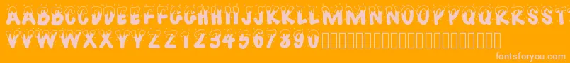 Pwhappychristmas Font – Pink Fonts on Orange Background