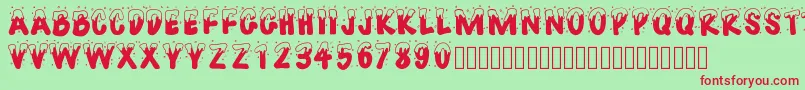 Pwhappychristmas Font – Red Fonts on Green Background