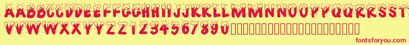 Pwhappychristmas Font – Red Fonts on Yellow Background