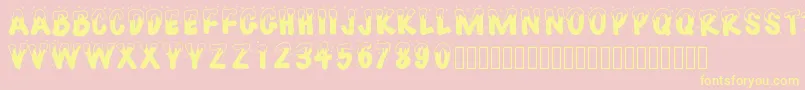 Pwhappychristmas Font – Yellow Fonts on Pink Background