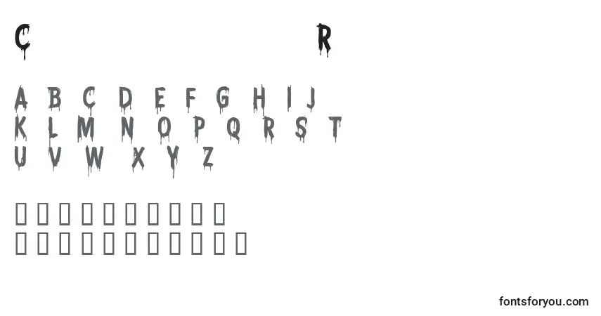 Czcionka CfnightmarepersonalRegular – alfabet, cyfry, specjalne znaki