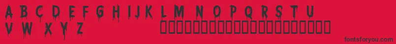 フォントCfnightmarepersonalRegular – 赤い背景に黒い文字