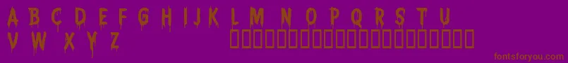 フォントCfnightmarepersonalRegular – 紫色の背景に茶色のフォント