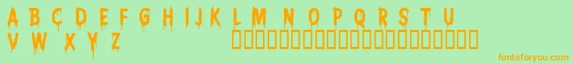 CfnightmarepersonalRegular Font – Orange Fonts on Green Background