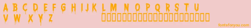Шрифт CfnightmarepersonalRegular – оранжевые шрифты на розовом фоне