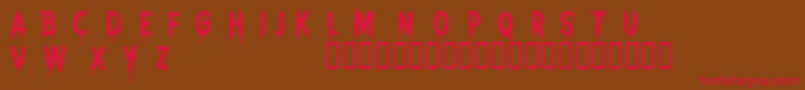 CfnightmarepersonalRegular Font – Red Fonts on Brown Background