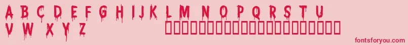 CfnightmarepersonalRegular Font – Red Fonts on Pink Background
