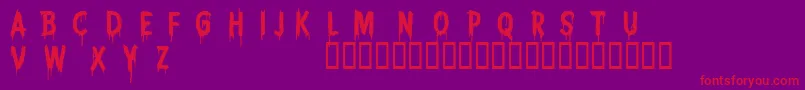 CfnightmarepersonalRegular-Schriftart – Rote Schriften auf violettem Hintergrund