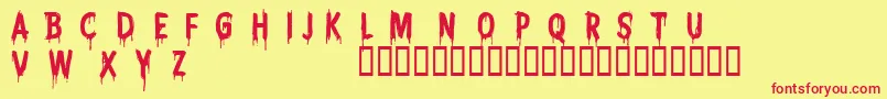 CfnightmarepersonalRegular Font – Red Fonts on Yellow Background