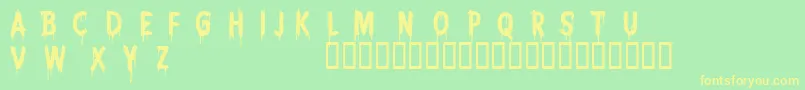 Шрифт CfnightmarepersonalRegular – жёлтые шрифты на зелёном фоне
