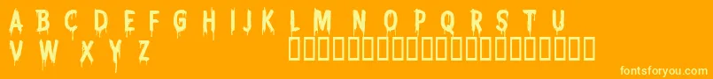 CfnightmarepersonalRegular-Schriftart – Gelbe Schriften auf orangefarbenem Hintergrund