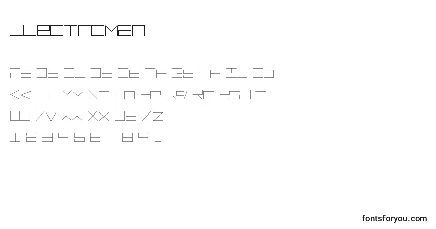 Шрифт Electroman – алфавит, цифры, специальные символы