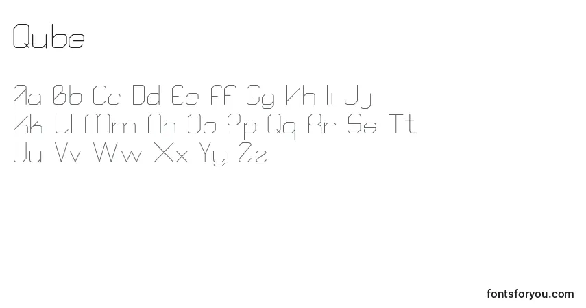 A fonte Qube – alfabeto, números, caracteres especiais