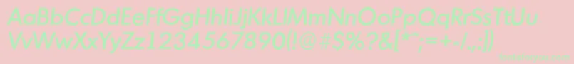 MontrealserialMediumItalic Font – Green Fonts on Pink Background