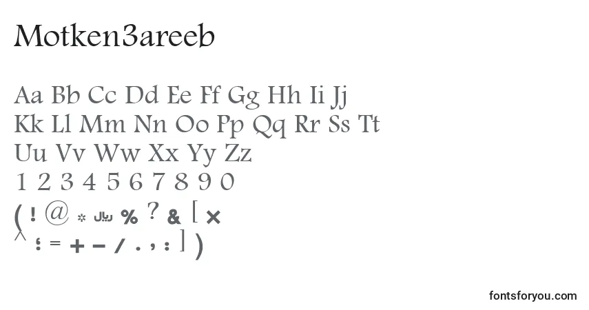 Czcionka Motken3areeb – alfabet, cyfry, specjalne znaki