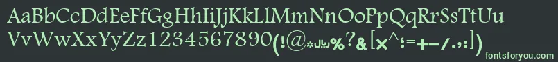 Motken3areeb-fontti – vihreät fontit mustalla taustalla