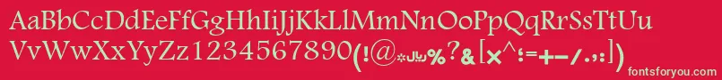 Motken3areeb Font – Green Fonts on Red Background