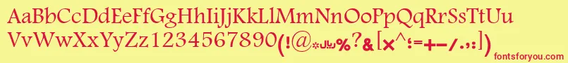Motken3areeb Font – Red Fonts on Yellow Background