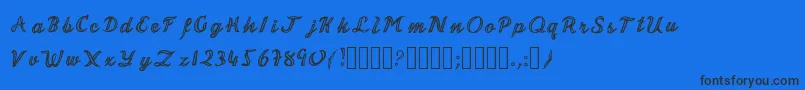 MalonzoFont-Schriftart – Schwarze Schriften auf blauem Hintergrund