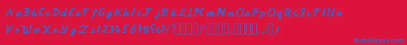 MalonzoFont Font – Blue Fonts on Red Background