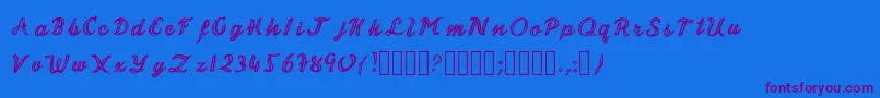 MalonzoFont Font – Purple Fonts on Blue Background