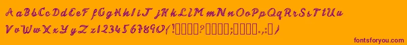 MalonzoFont-Schriftart – Violette Schriften auf orangefarbenem Hintergrund