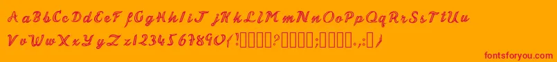 MalonzoFont-Schriftart – Rote Schriften auf orangefarbenem Hintergrund