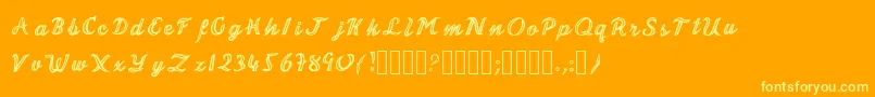 MalonzoFont Font – Yellow Fonts on Orange Background