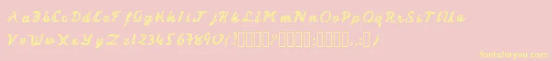 MalonzoFont Font – Yellow Fonts on Pink Background