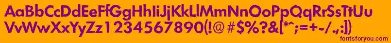 LimerickantiqueBold-fontti – violetit fontit oranssilla taustalla