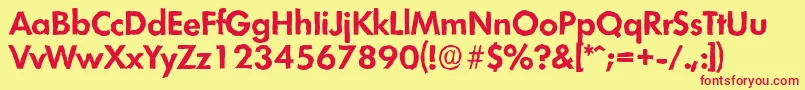 LimerickantiqueBold-fontti – punaiset fontit keltaisella taustalla