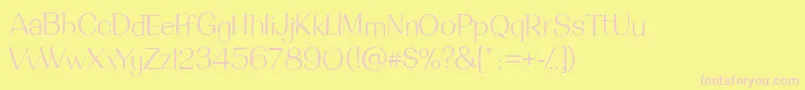 DeanmartinRegular-fontti – vaaleanpunaiset fontit keltaisella taustalla