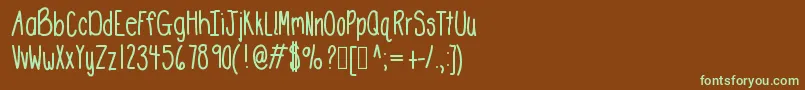 Шрифт Deedeestretch – зелёные шрифты на коричневом фоне
