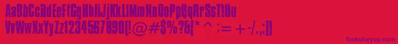 Bison Font – Purple Fonts on Red Background
