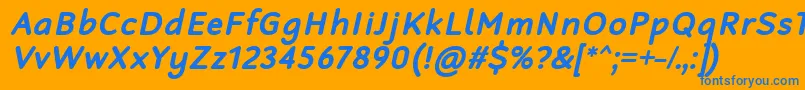 フォントRobagaRoundedBoldItalic – オレンジの背景に青い文字