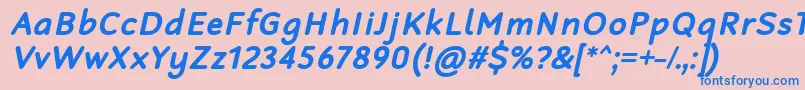 RobagaRoundedBoldItalic Font – Blue Fonts on Pink Background