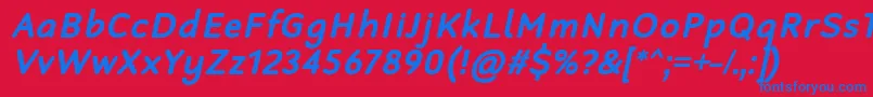 RobagaRoundedBoldItalic Font – Blue Fonts on Red Background