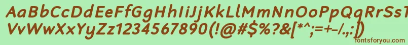 RobagaRoundedBoldItalic Font – Brown Fonts on Green Background