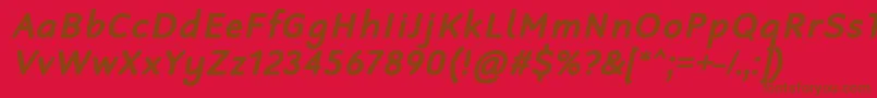 RobagaRoundedBoldItalic Font – Brown Fonts on Red Background