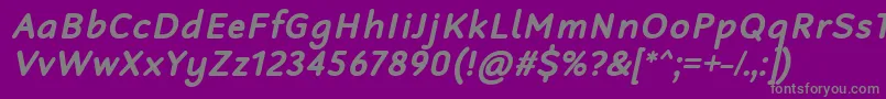 フォントRobagaRoundedBoldItalic – 紫の背景に灰色の文字